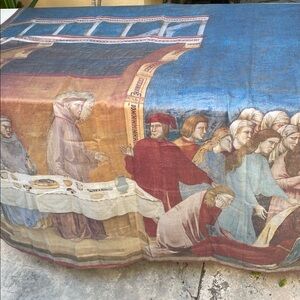 Renaissance Art Painting Shawl by Claudio Cutuli, Italy